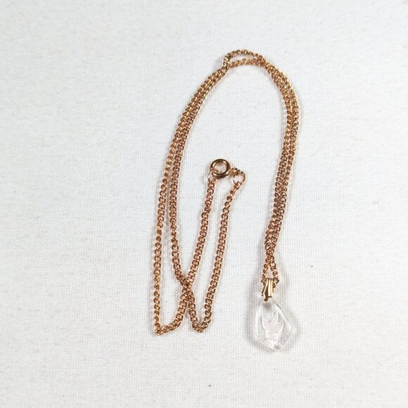 Miniature glass intaglio Holy dove pendant on gold tone chain - Picture 6 of 6